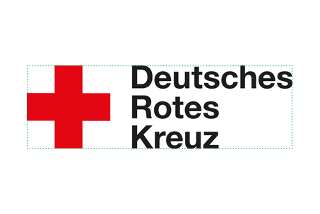 Abbildung einer Flagge des DRK mit dem Kompaktlogo
