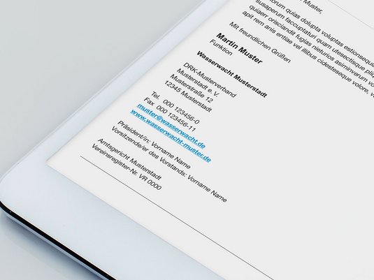 Wasserwacht Email Abbinder