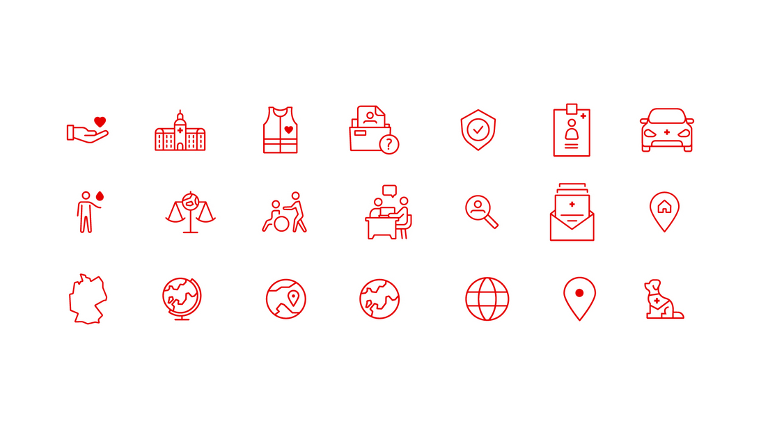 Das DRK und Geografie Kollektion Icon-Kollektion zu DRK und Geografie