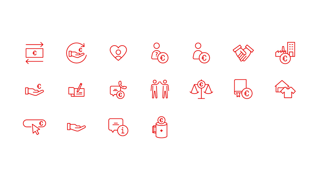 Spenden und Geld Kollektion Icon-Kollektion zu Spenden und Geld