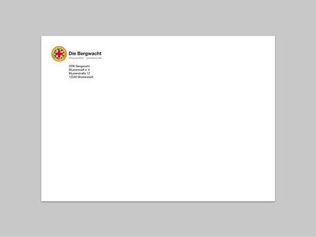 Abbildung eines Briefumschlags der Bergwacht 