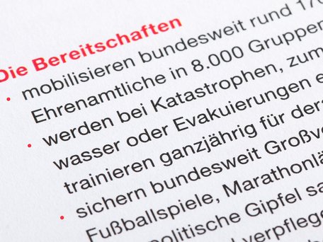 Ansicht einer textlichen Aufzählung
